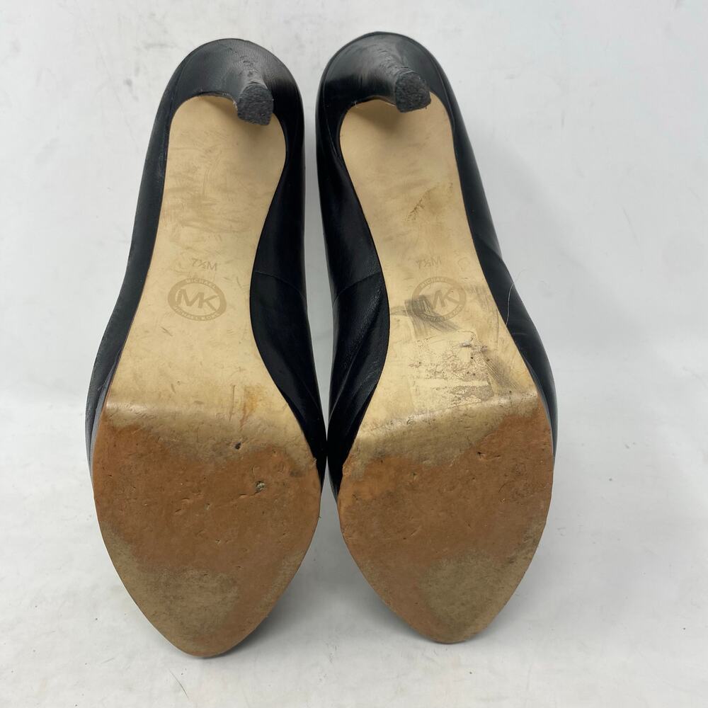 Michael Kors Hamilton Pump Platform Heel Black Leather Womens Size 7.5 - Picture 7 of 8